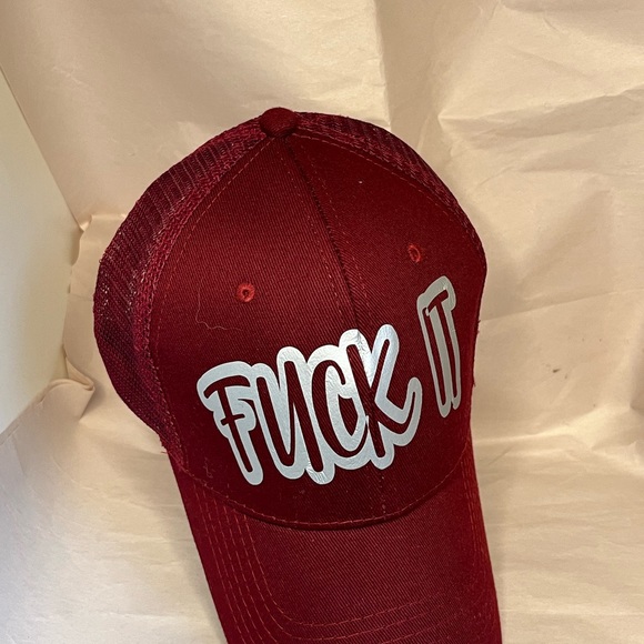 Red maroon trucker hat - Picture 3 of 13